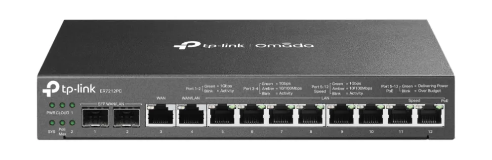 TP-Link ER7212PC Omada Gigabit VPN Router with PoE+ Ports and Controller Ability TP-Link ER7212PC Omada Gigabit VPN Router with PoE+ Ports and Controller Ability