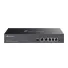 TP-Link Omada ER7406 Gateway VPN-Rack mit schwarzem 1U-Gehäuse, 6 Ethernet-Ports und LED-Anzeigen für Netzwerk- und TP-Link Omada ER7406 Gateway VPN-Rack mit schwarzem 1U-Gehäuse, 6 Ethernet-Ports und LED-Anzeigen für Netzwerk- und