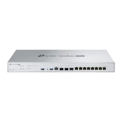 Omada PRO G611 — сетевой VPN-маршрутизатор с 10G-портами, передняя панель с Ethernet, SFP+, USB и индикаторами в сером Omada PRO G611 — сетевой VPN-маршрутизатор с 10G-портами, передняя панель с Ethernet, SFP+, USB и индикаторами в сером
