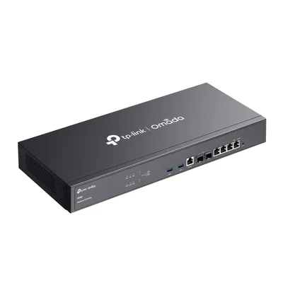 TP-Link Omada Controller Cloud OC400, чёрный аппаратный контроллер с логотипом Omada, светодиодами, USB, консольным и