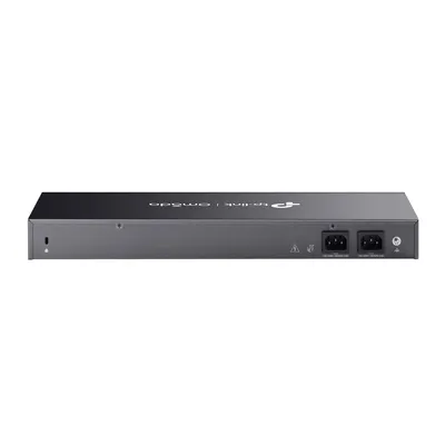 TP-Link Omada Controller Cloud OC400, задняя панель устройства с разъёмами питания и защитным слотом для монтажа в