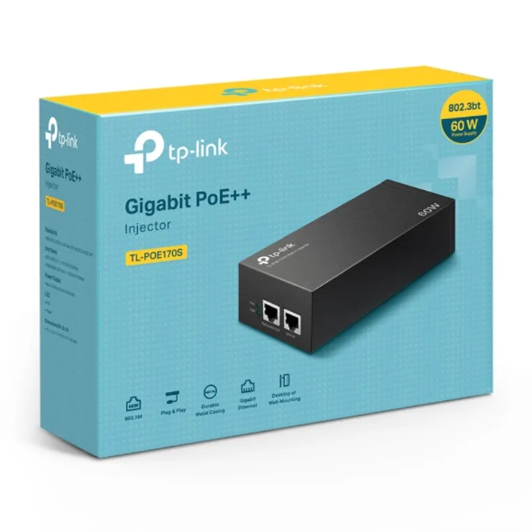 TP-Link TL-POE170S adaptador e inyector de PoE Gigabit Ethernet TP-Link TL-POE170S adaptador e inyector de PoE Gigabit Ethernet