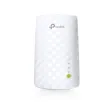 TP-Link RE200 AC750 WLAN-Repeater mit weißem Gehäuse und Rautenmuster vorne LED-Statusanzeige unten rechts leuchtet grün