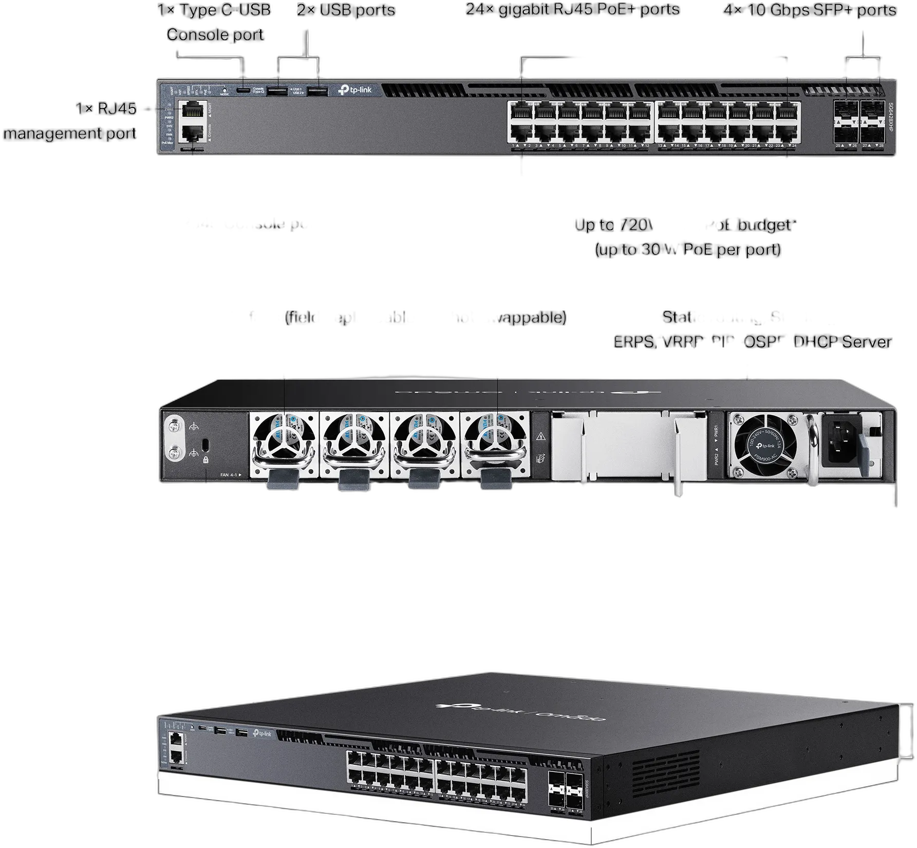 TP-Link Omada Switch 24x GE SG6428XHP Layer 3 TP-Link Omada Switch 24x GE SG6428XHP Layer 3