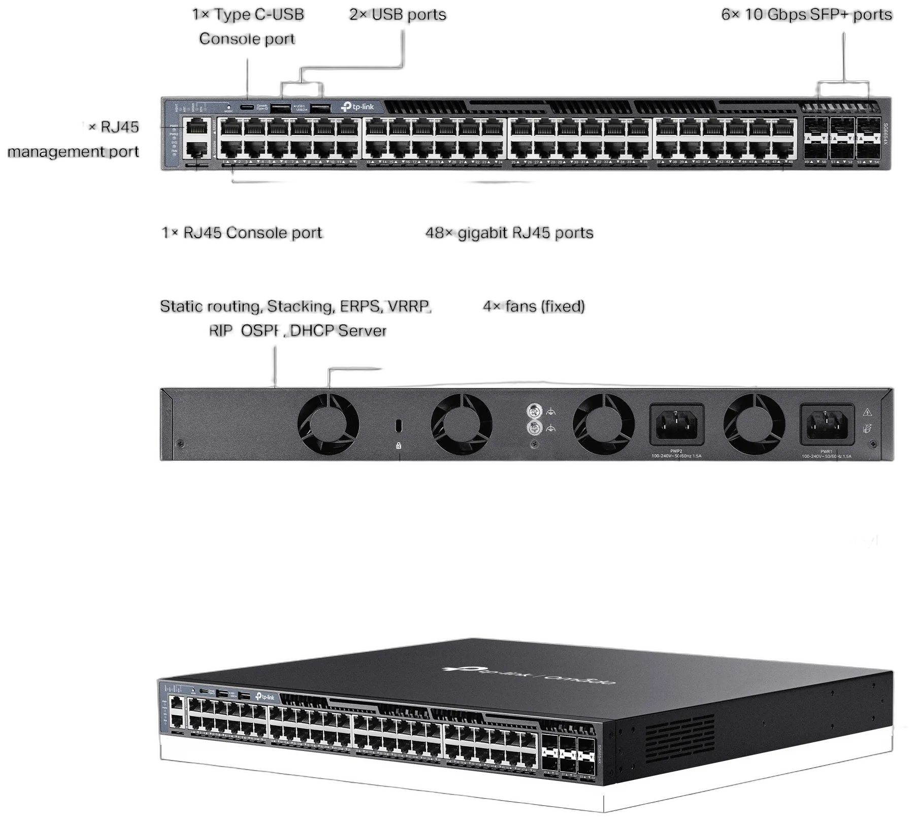 TP-Link Omada Switch 48x GE SG6654X Layer 3 TP-Link Omada Switch 48x GE SG6654X Layer 3