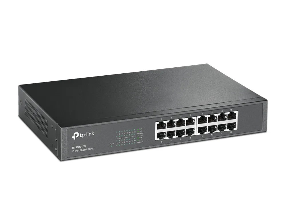 TP-Link TL-SG1016D No administrado Gigabit Ethernet (10/100/1000) Negro TP-Link TL-SG1016D No administrado Gigabit Ethernet (10/100/1000) Negro