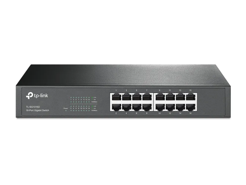 TP-Link TL-SG1016D No administrado Gigabit Ethernet (10/100/1000) Negro TP-Link TL-SG1016D No administrado Gigabit Ethernet (10/100/1000) Negro