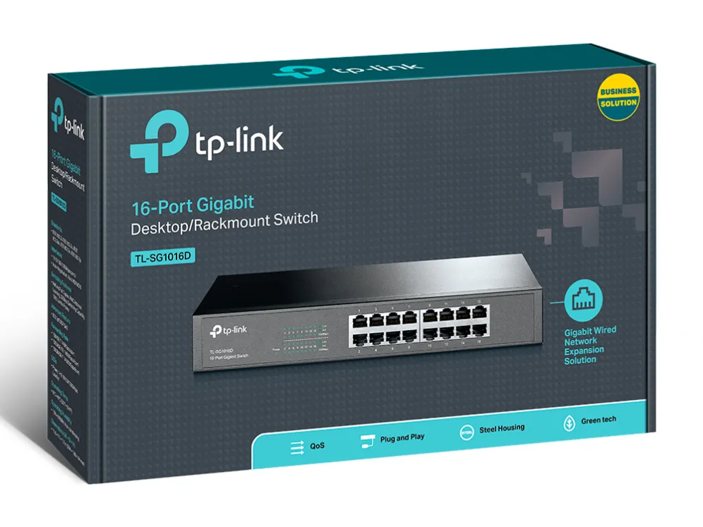 TP-Link TL-SG1016D No administrado Gigabit Ethernet (10/100/1000) Negro TP-Link TL-SG1016D No administrado Gigabit Ethernet (10/100/1000) Negro