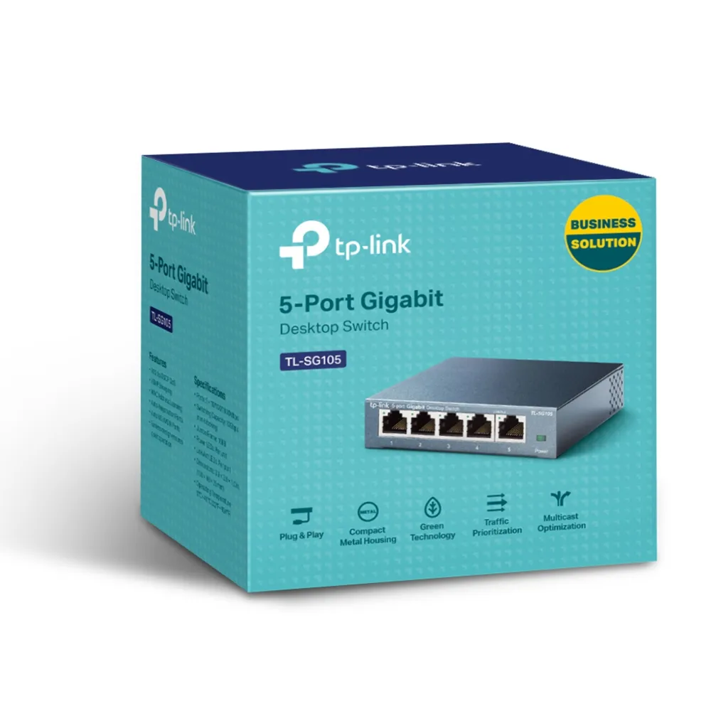 TP-Link TL-SG105 No administrado Gigabit Ethernet (10/100/1000) Negro TP-Link TL-SG105 No administrado Gigabit Ethernet (10/100/1000) Negro