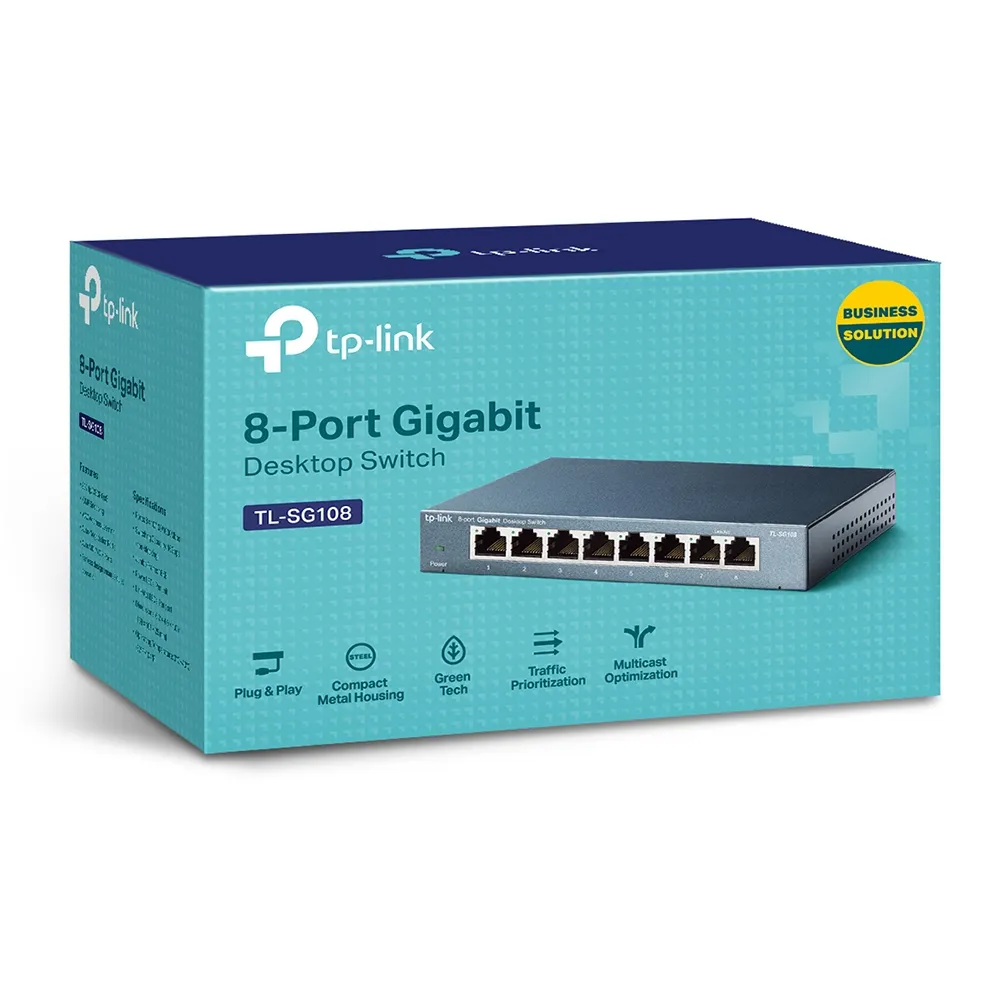 TP-Link - TL-SG108- 8-Port Gigabit Switch TP-Link - TL-SG108- 8-Port Gigabit Switch