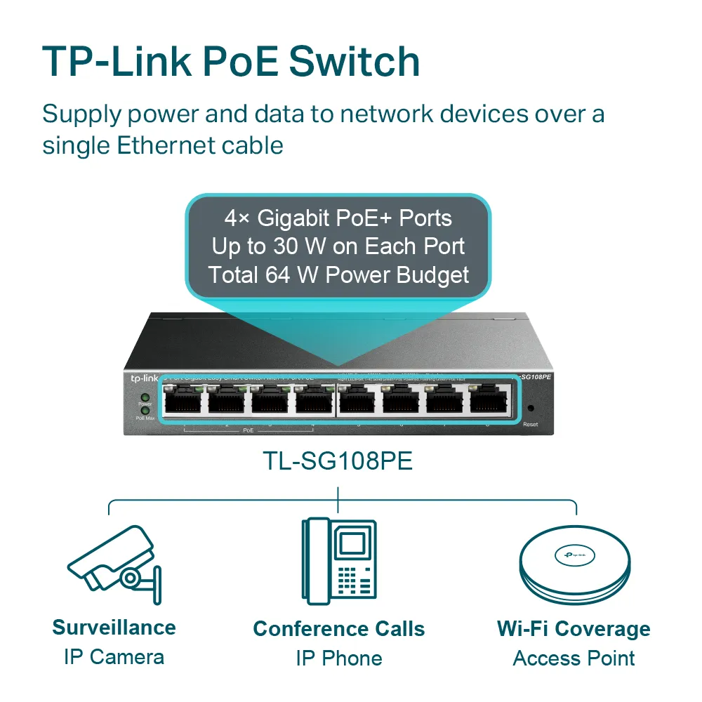 TP-Link Switch TL-SG108PE V5.4 TP-Link Switch TL-SG108PE V5.4