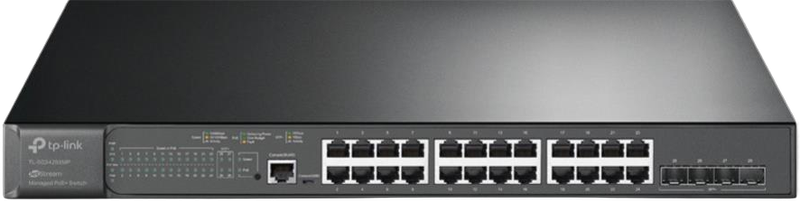 TP-Link TL-SG3428XMP JetStream™ 24-Port Gigabit and 4-Port 10GE SFP+ L2+ Managed Switch with 24-Port PoE+