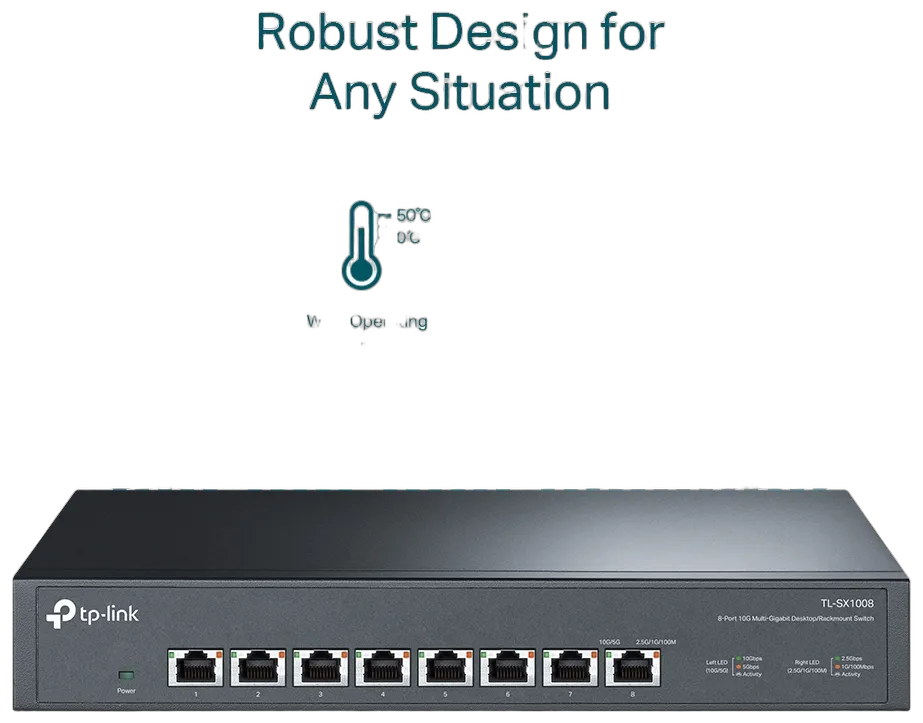 TP-Link TL-SX1008 switch No administrado 10G Ethernet (100/1000/10000) 1U Negro
