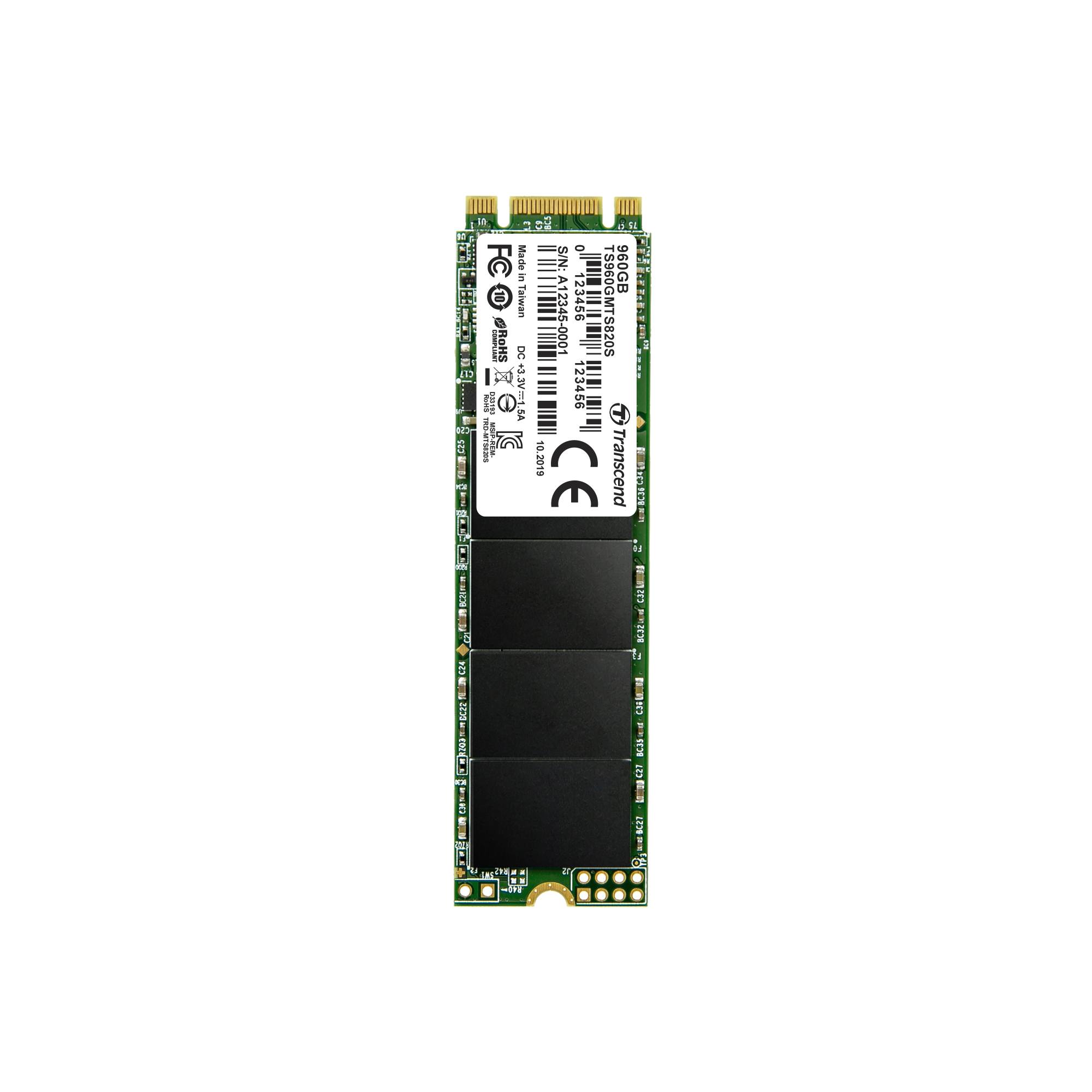 SSD 960GB Transcend M.2 MTS820S (M.2 2280) 3D NAND, SATA3