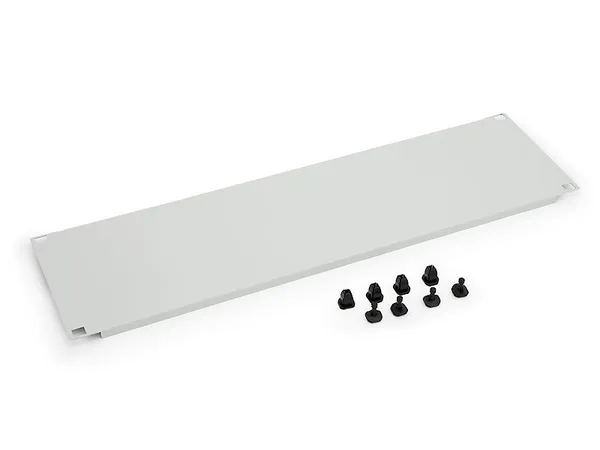 Triton 19"zbh. Blindplatte, 4HE, Lichtgrau, mit Kunststoffstöpsel