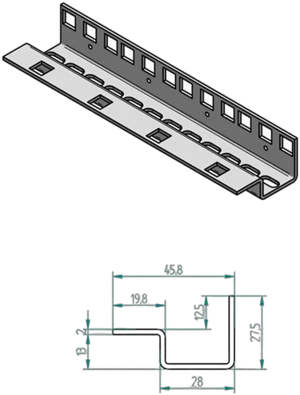 Triton 19"zbh. Profilschiene 12HE, Vertikal, Stückweise
