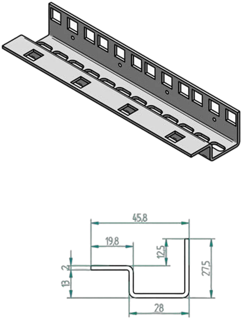 Triton 19"zbh. Profilschiene 12HE, Vertikal, Stückweise