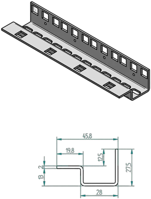 Triton 19"zbh. Profilschiene 42HE, Vertikal, Stückweise