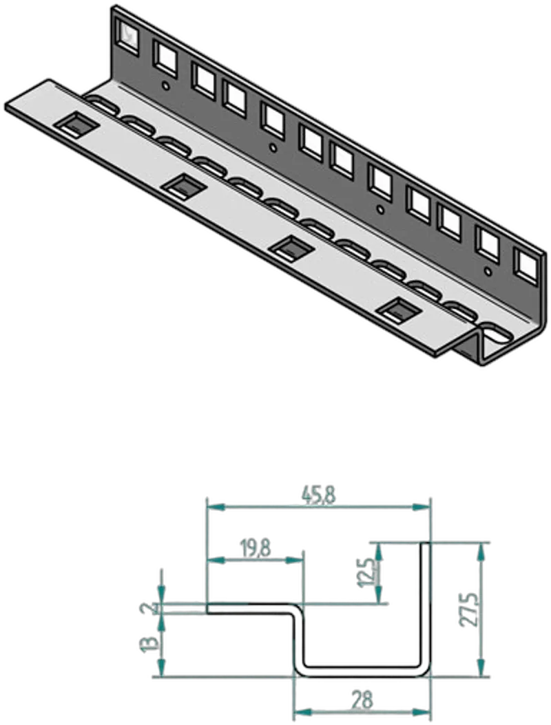 Triton 19"zbh. Profilschiene 42HE, Vertikal, Stückweise