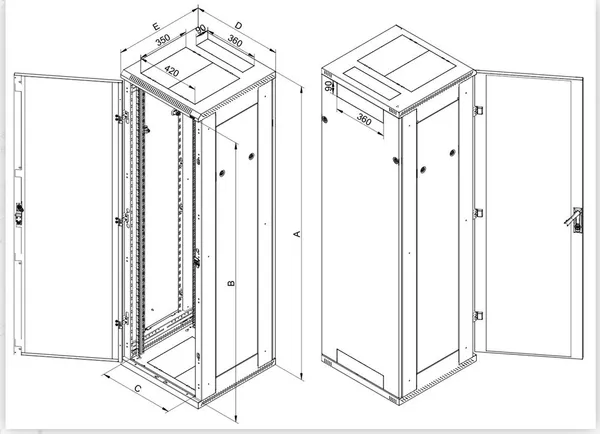 Triton 19"Schrank 32HE, B800/T1000, Lichtgrau,  bis 800Kg