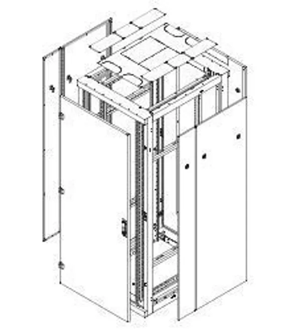 Triton 19"Schrank Flat-Pack, Front/Rückrahmen B800mm, 42HE, Rahmen mit Tür(1-teilig Vollblech), lichtgrau, bis 800KG, zerlegt