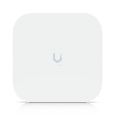 Ubiquiti UniFi BE9200 WIFI7 Outdoor-Access-Point mit 4x4-Antennen, weißes Gehäuse mit U-Logo für Enterprise-Netzwerke im