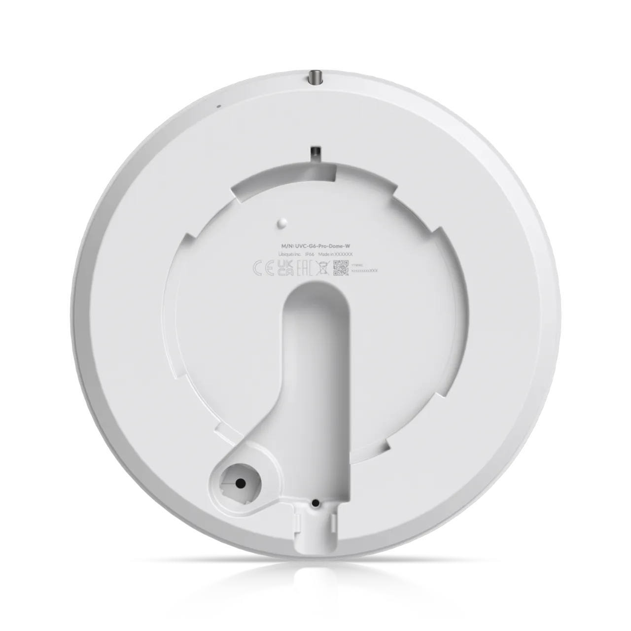 Ubiquiti UVC-G6-Pro-Dome-W камера видеонаблюдения, задняя панель белого купола с QR-кодом и креплением для установки в Ubiquiti UVC-G6-Pro-Dome-W камера видеонаблюдения, задняя панель белого купола с QR-кодом и креплением для установки в
