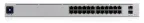 Ubiquiti UniFi Switch USW-Pro-24-POE Gen2 400W mit silbernem Gehäuse, 24 PoE-Ports und 2 SFP-Anschlüssen in Frontansicht