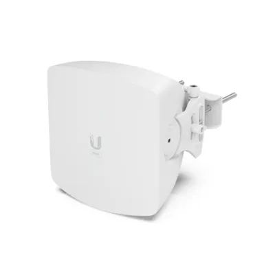 Беспроводная точка доступа Ubiquiti 60GHz Wave AP белого цвета с логотипом и креплением на задней панели для монтажа. Беспроводная точка доступа Ubiquiti 60GHz Wave AP белого цвета с логотипом и креплением на задней панели для монтажа.