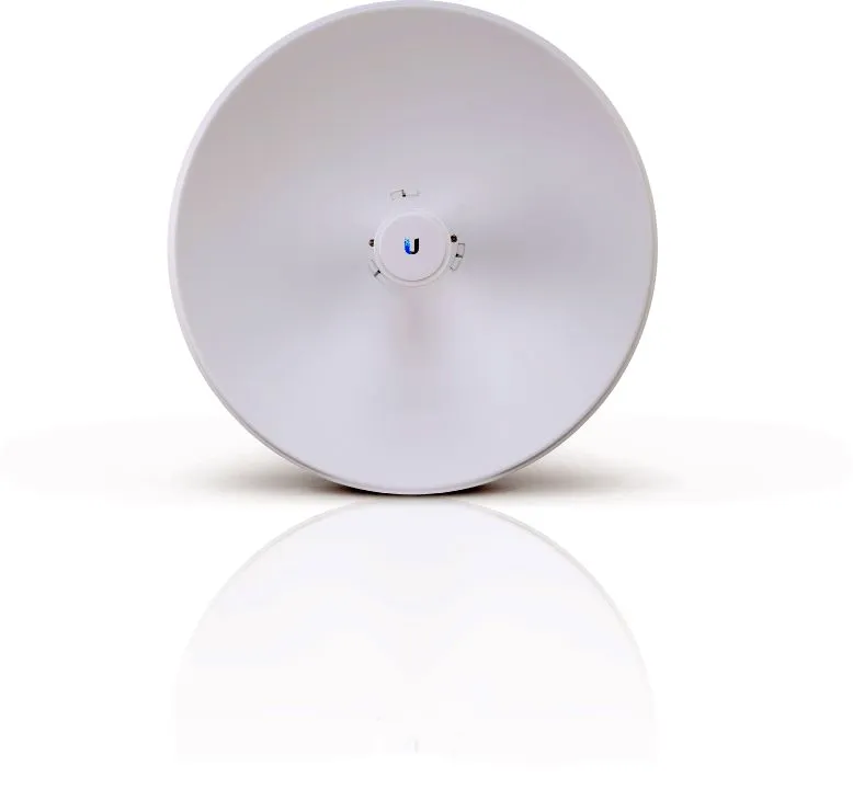 Ubiquiti PowerBeamAC Gen2 5-Pack, белая параболическая антенна 420 мм 5 ГГц с логотипом на белом фоне для сетей AirMax CPE. Ubiquiti PowerBeamAC Gen2 5-Pack, белая параболическая антенна 420 мм 5 ГГц с логотипом на белом фоне для сетей AirMax CPE.