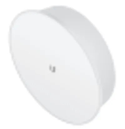 Antena Ubiquiti PowerBeam M5 AC ISO GEN2 de plato circular blanco con logo central y reflector profundo para conexión Antena Ubiquiti PowerBeam M5 AC ISO GEN2 de plato circular blanco con logo central y reflector profundo para conexión