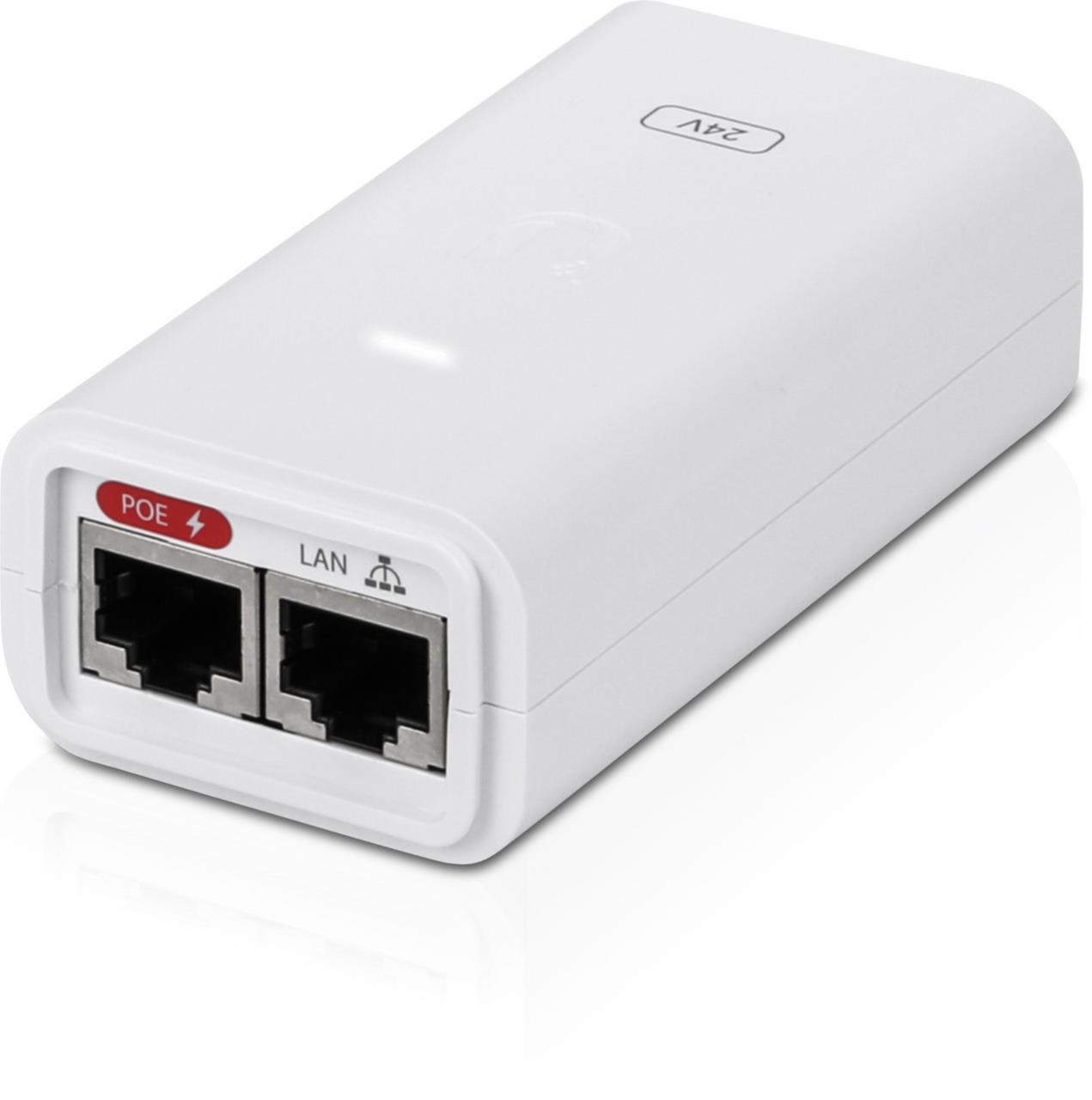 Ubiquiti POE Injector, 24VDC, 12W, Gigabit Port, weiss
