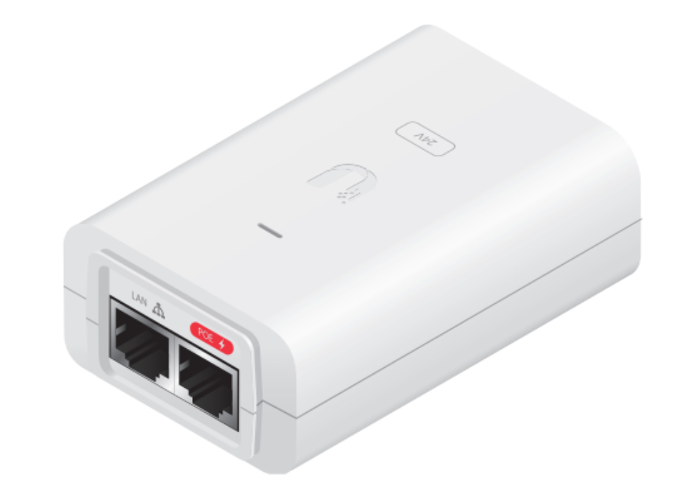 Ubiquiti POE Injector, 24VDC, 30W, Gigabit, weiss