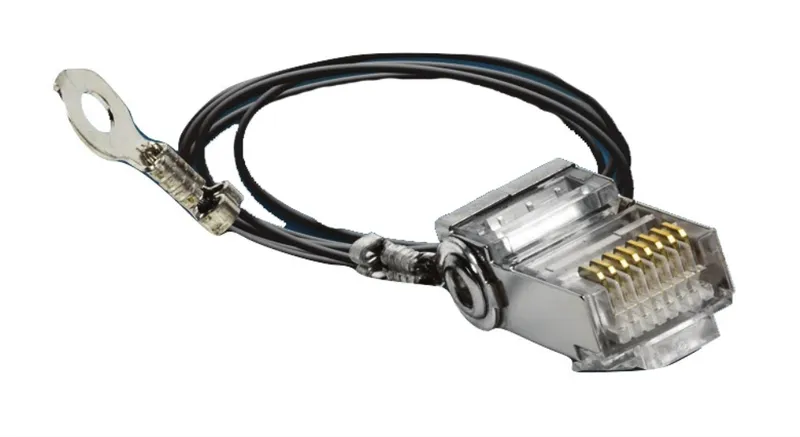 Ubiquiti TOUGH Cable Connector geerdet 1000 Stück mit durchsichtigem Gehäuse goldfarbenen Kontakten und schwarzem Kabel mit