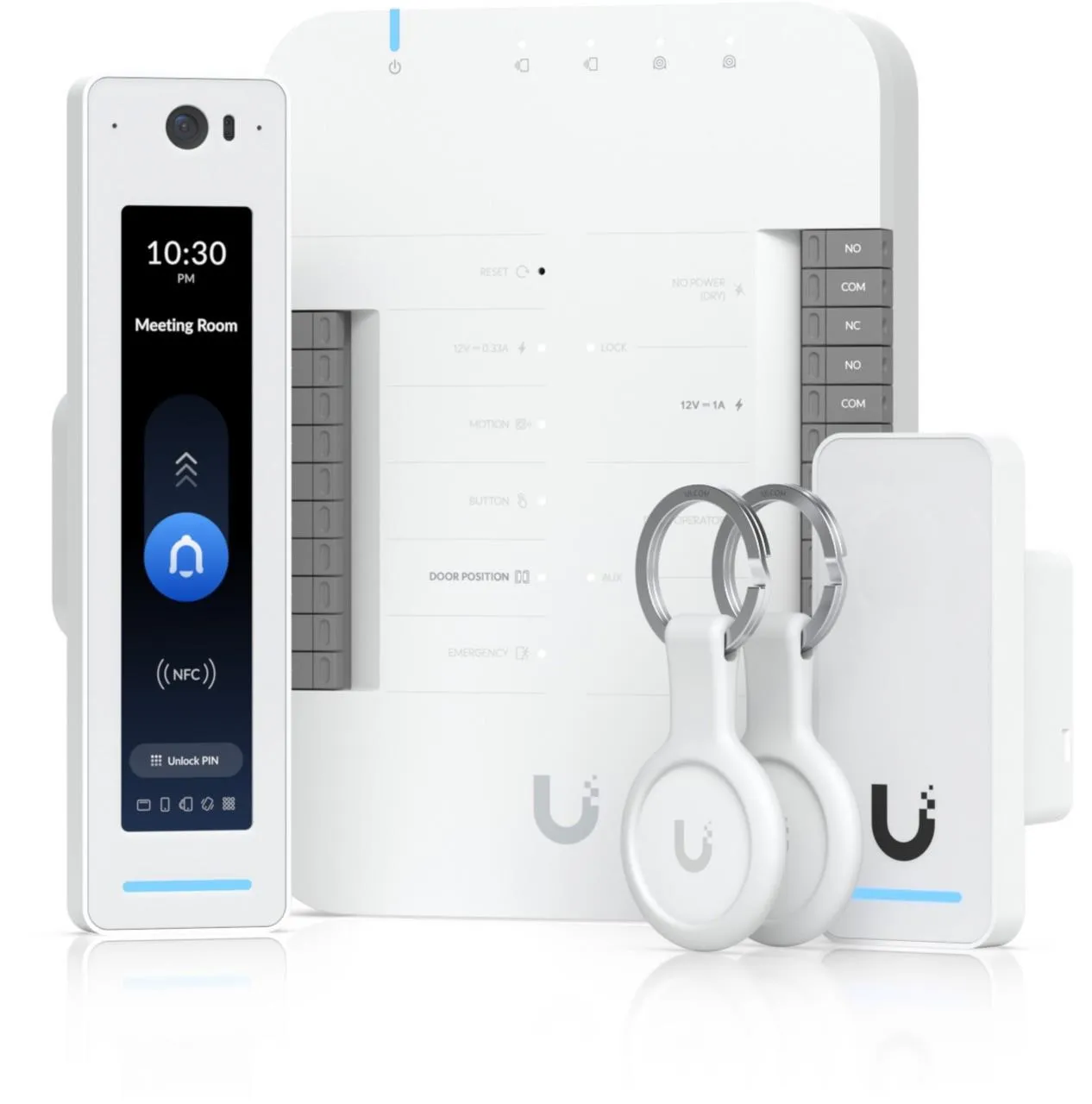 Ubiquiti Access G2 Starter Kit mit Wandleser, Controller, NFC-Schlüsselanhängern und Zubehör für professionelle