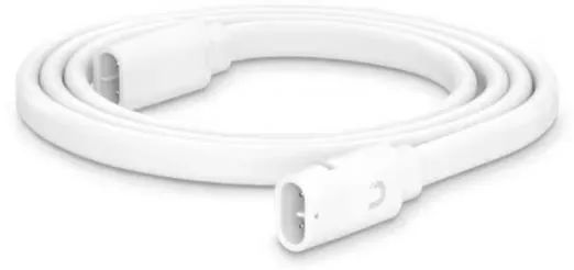 Ubiquiti UACC-Cable-PT-1.5M Power TransPort Kabel, 1,5 m, weißes Netzkabel mit rechteckigen Steckern, auf weißem Ubiquiti UACC-Cable-PT-1.5M Power TransPort Kabel, 1,5 m, weißes Netzkabel mit rechteckigen Steckern, auf weißem