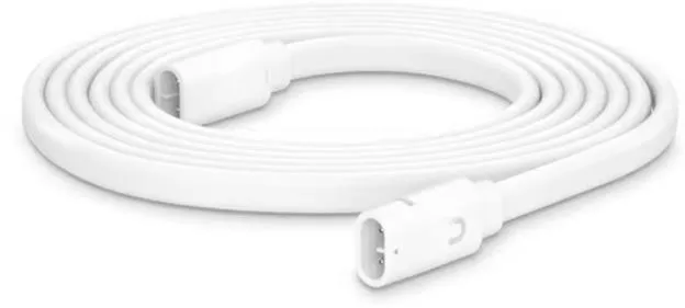 Ubiquiti UACC-Cable-PT-3M Power TransPort Kabel, 3 Meter, weißes Spiralkabel mit rechteckigen Steckverbindern auf weißem