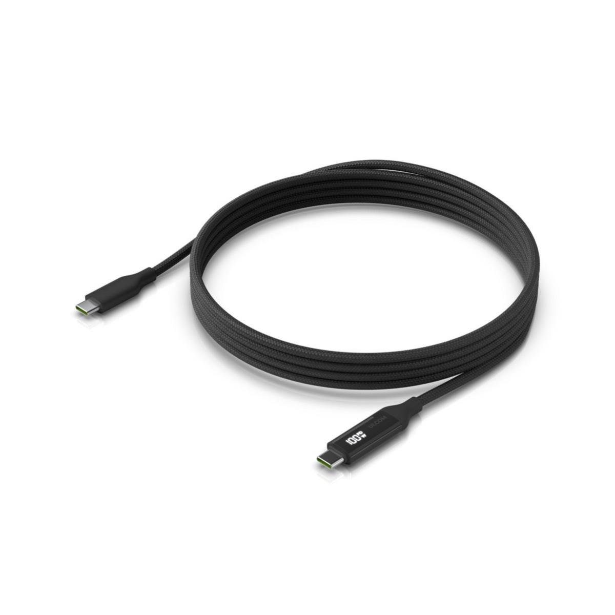 Ubiquiti USB-C Cable with Charge Display • 2m • 100W • UACC-Cable-USB-100W-2M-BK
