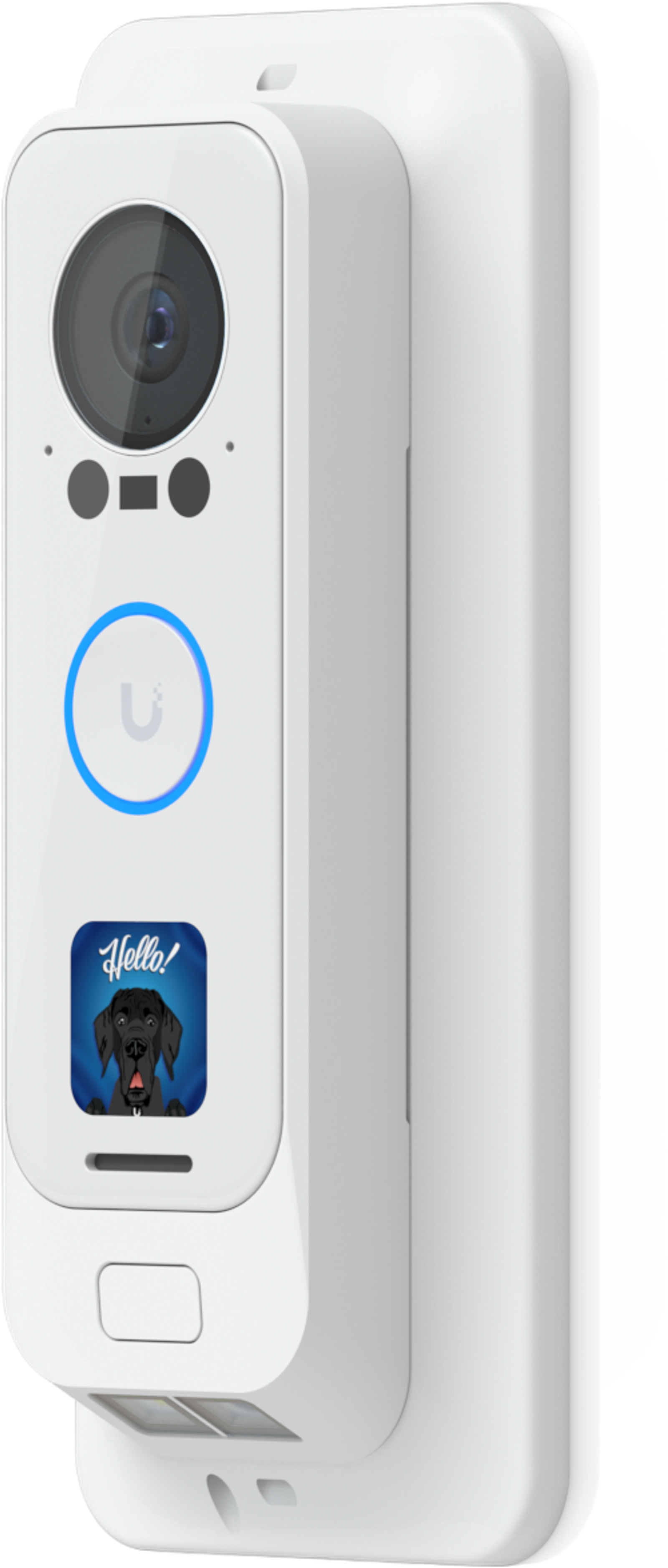 Ubiquiti G4 Doorbell Pro PoE Gang Box Mount • 25° angled wedge mounting • UACC-G4 Doorbell Pro PoE-Gang Box-White