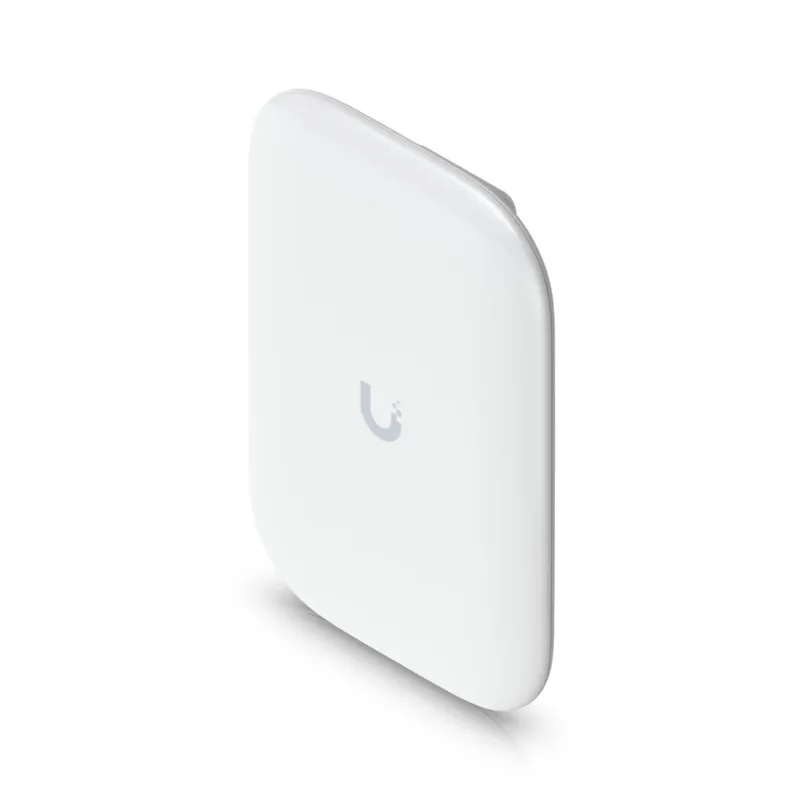 Ubiquiti Panel Antenna Ultra 2.4GHz/5GHz, white square antenna with rounded corners and grey logo shown at an angle on a