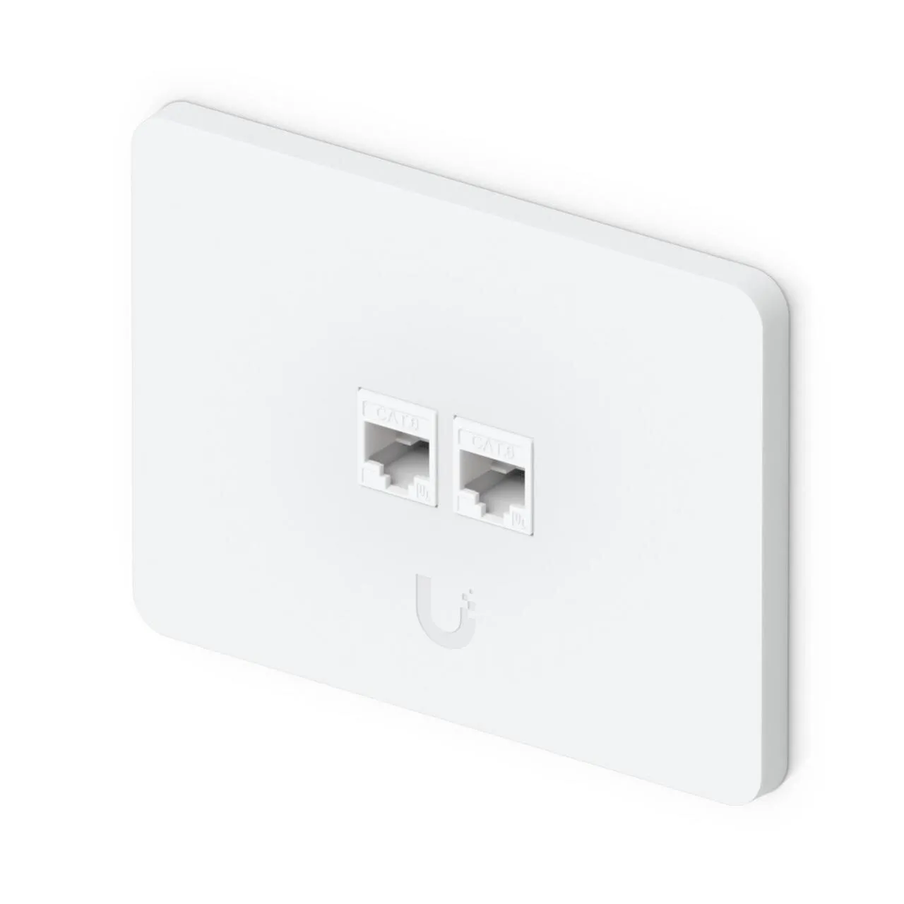 Placca da parete Universelle verniciabile con 2 porte keystone orizzontali CAT6, logo Ubiquiti, confezione da 4 per