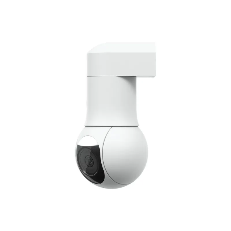 Белая PTZ-видеокамера Ubiquiti UVC-G5-PTZ с поворотным объективом и креплением для установки на стену или потолок.