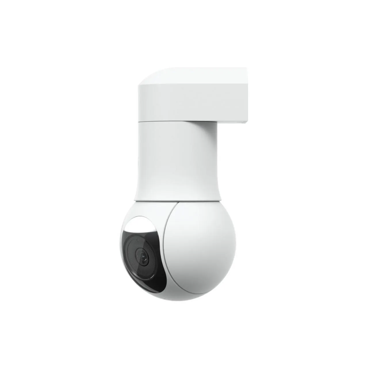 Ubiquiti UVC-G5-PTZ white PTZ security camera with spherical lens, cylindrical neck, and rectangular bracket for outdoor Ubiquiti UVC-G5-PTZ white PTZ security camera with spherical lens, cylindrical neck, and rectangular bracket for outdoor
