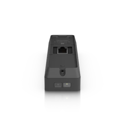 Ubiquiti Video Camera UVC-Entry Rückansicht mit Montagehalterung, Ethernet-Port und modularen Anschlüssen für Ubiquiti Video Camera UVC-Entry Rückansicht mit Montagehalterung, Ethernet-Port und modularen Anschlüssen für