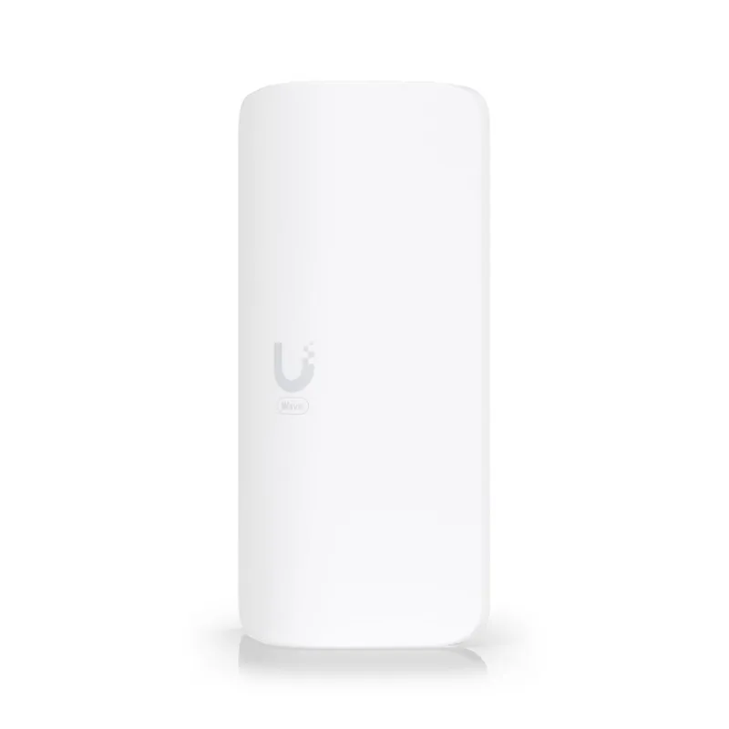 Weißer Ubiquiti Wave AP Micro Access-Point mit grauer U-Logo und Wave-Aufschrift in Frontansicht