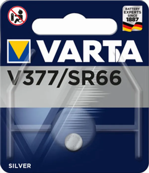 VARTA Knopfzellenbatterie Electronics V377 (SR66) Silber