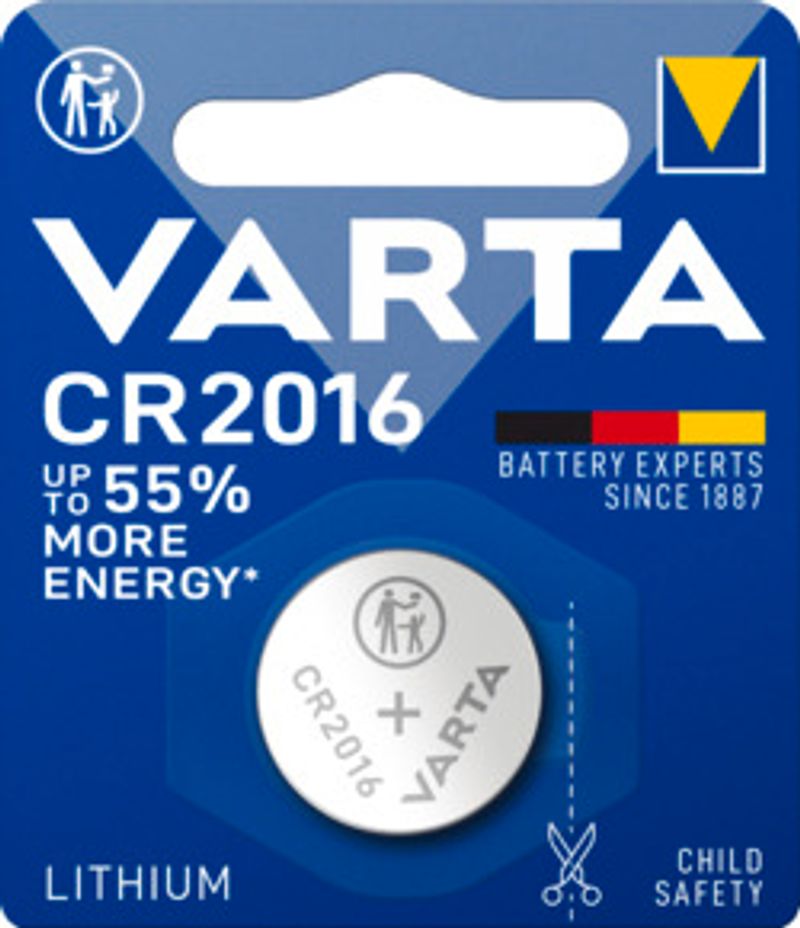 Varta Batterie Knopfzelle CR2016 3V  87mAh Lithium      1St.