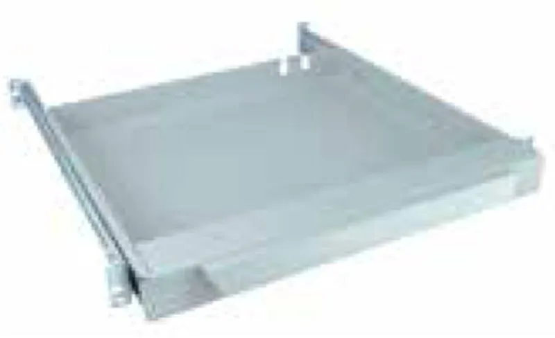 Vertiv(Knürr) zub.Tastaturschubfach, 1HE, ohne Tastatur, Lichtgrau, t565-750mm, graues Metall-Schubfach mit seitlichen