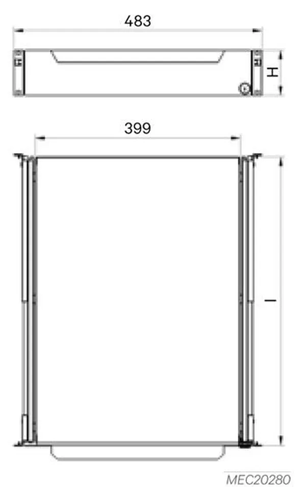Vertiv(Knürr) zub.Schubfach 2HE+Schloß 19'' t565-750, Schwarz