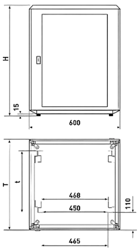 Vertiv(Knürr) Schrank Smaract 9HE,B600/T600,Lochraster,Schwarz